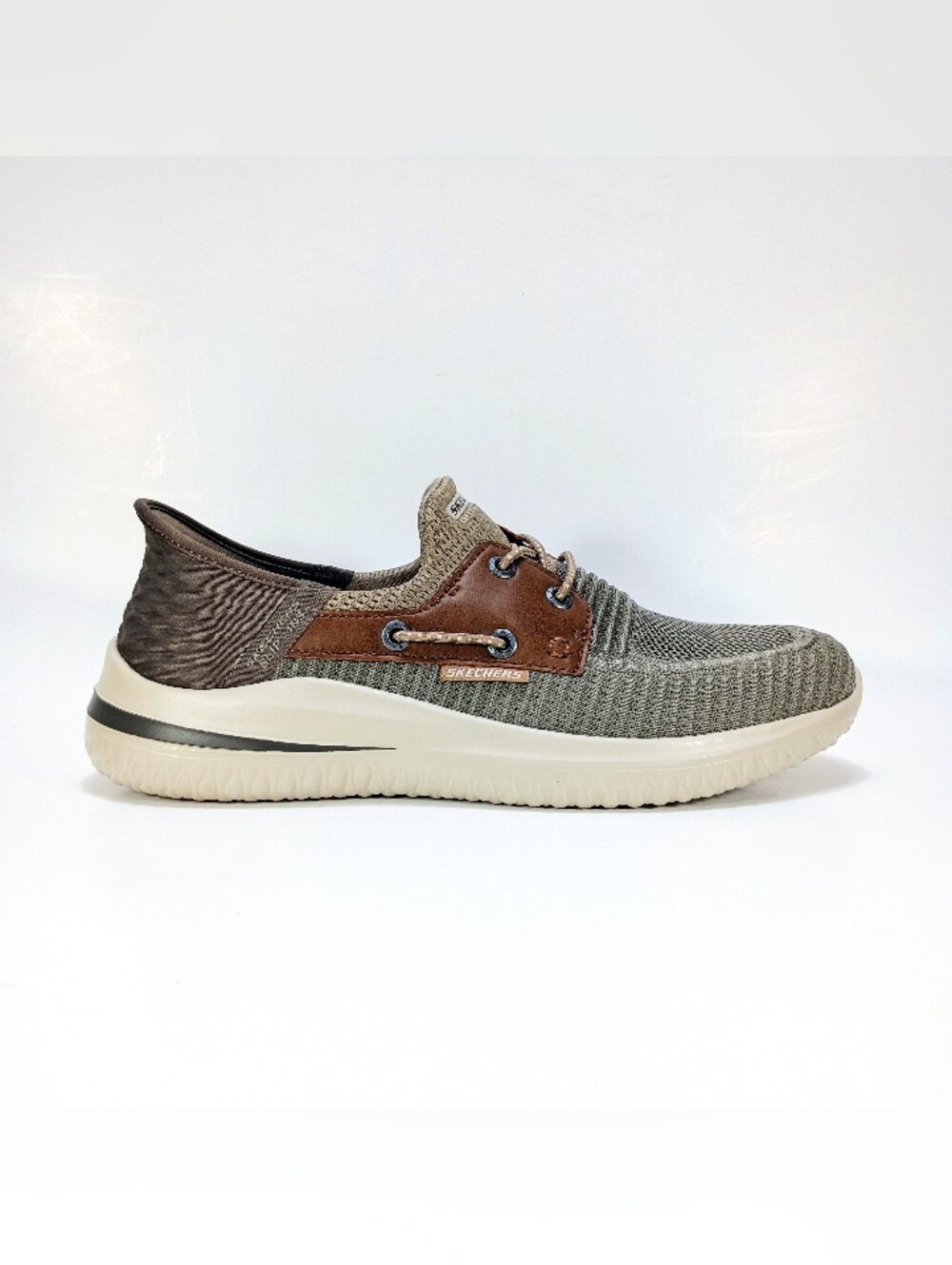 SKECHERS Slip-ins Delson 3.0 Roth Mens 7.5 Wide Fit Taupe Brown Slip On Shoes